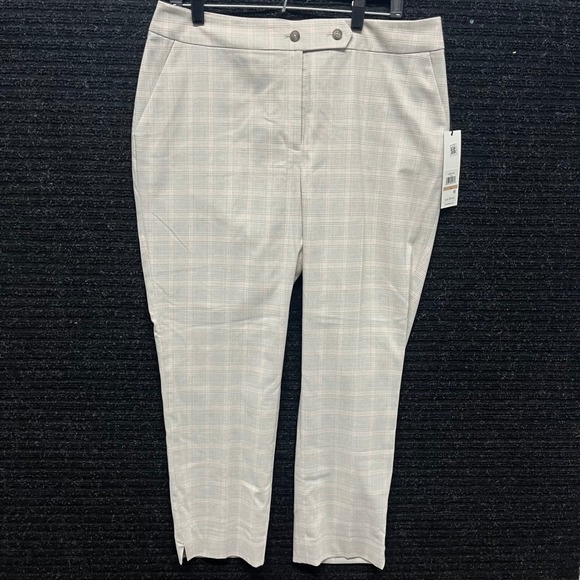 Calvin Klein Pants - Calvin Klein Womens Grey Plaid Straight Leg Dress Pants Size 12 S32PO720